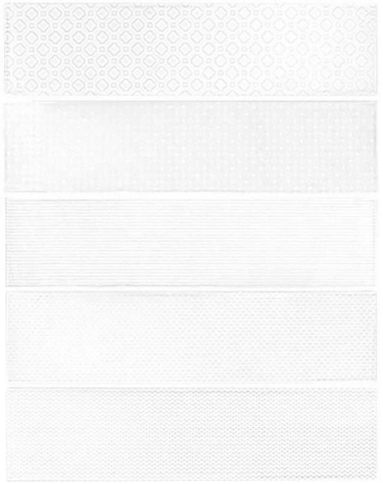 Full Tile Sample - Zen White Deco Ceramic Tile - 3" x 12" Glossy
