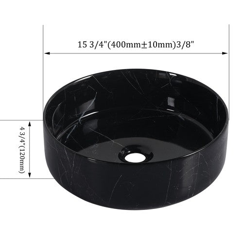 Ceramic Black & White Bathroom Sink Black & White 2