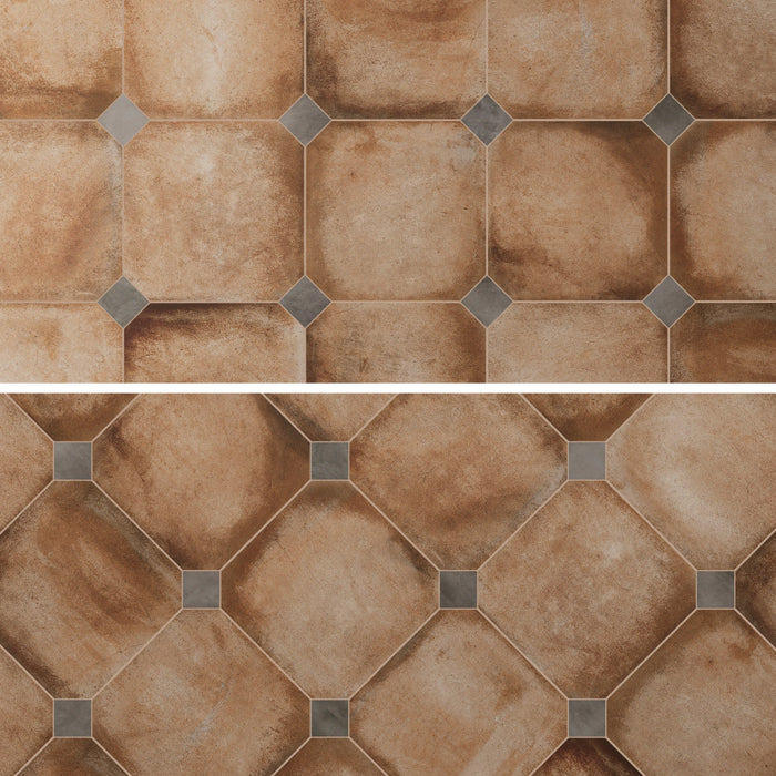 Laverton Porcelain Octagon Natural with Taco Grafito Tile Matte 7