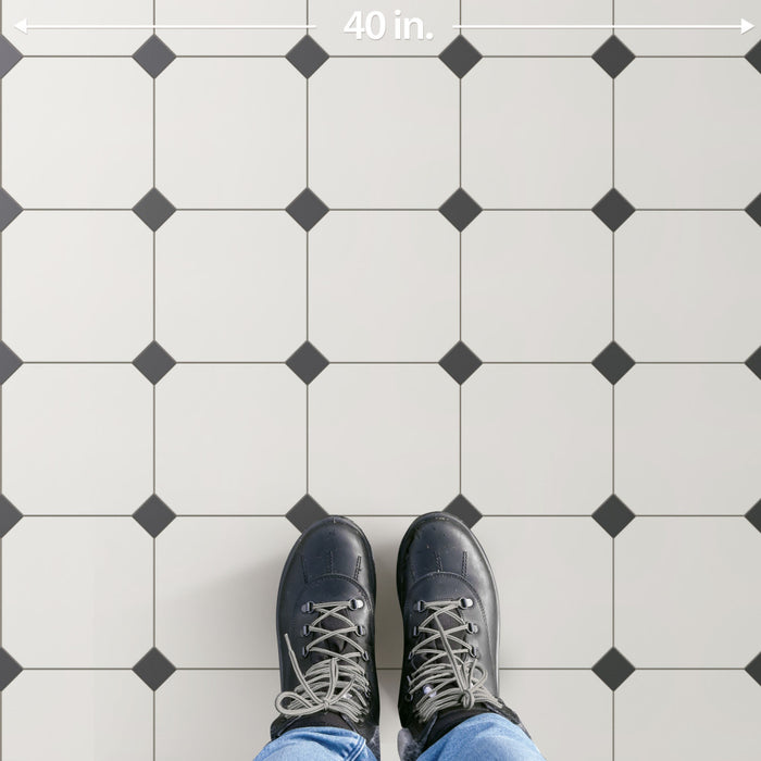 Vaudeville Porcelain Octagon Nacar with Taco Antracita Tile Matte 7