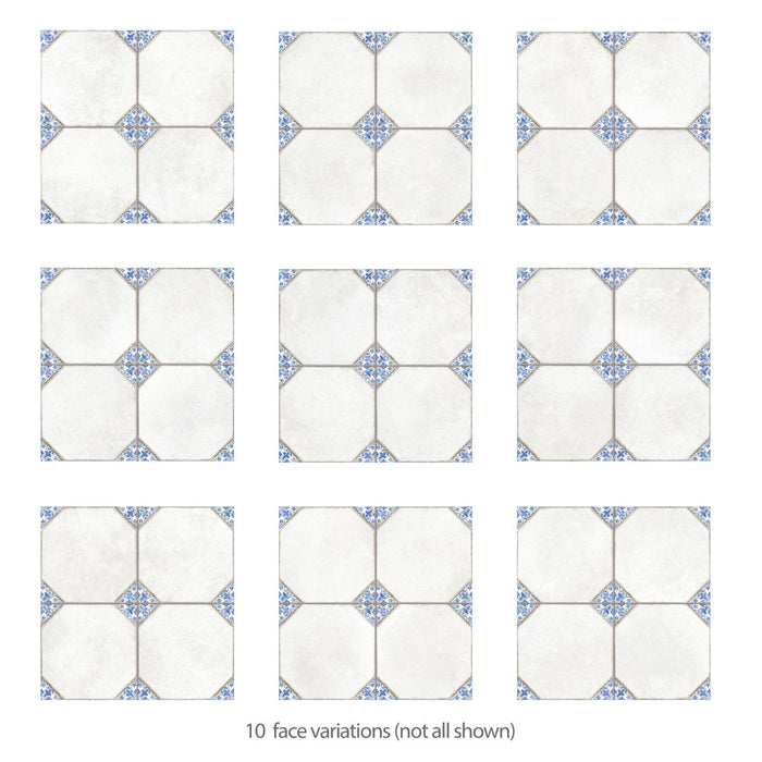 Englishtown Porcelain Blue Tile Mixed 4