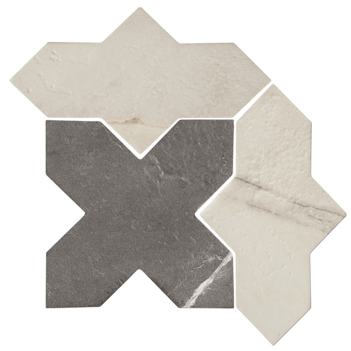 Istanbul Porcelain Templar Shield Day with Night Cross Tile Mixed 3