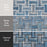 Cassis Porcelain Dog Bone Basketweave Blue w/ Blue Dot Mosaic Satin 4