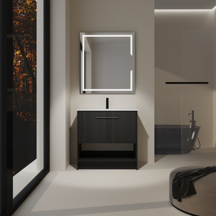 Plywood Black Oak Bathroom Vanity Black Oak 2