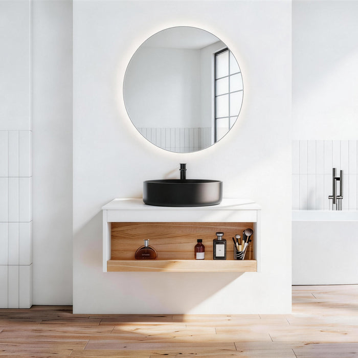 Plywood Grey & White Bathroom Vanity Grey & White 1