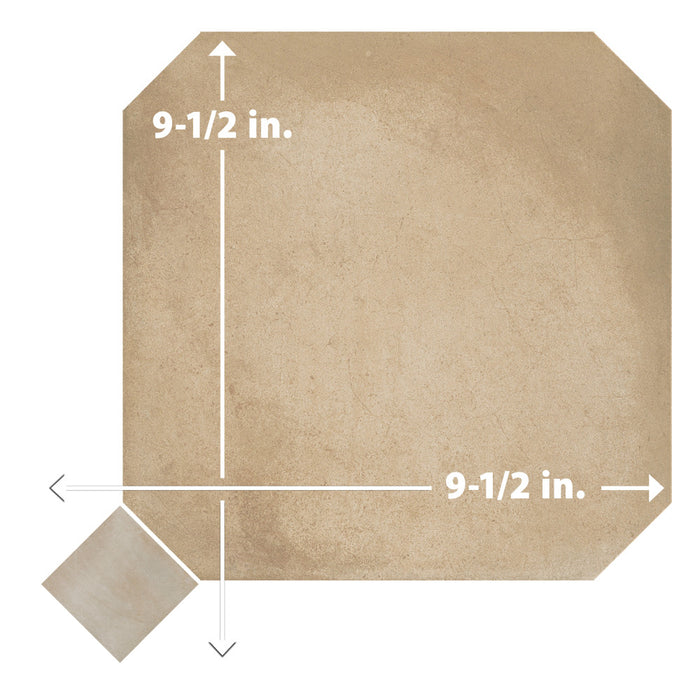 Laverton Porcelain Octagon Beige with Taco Arena Tile Matte 9