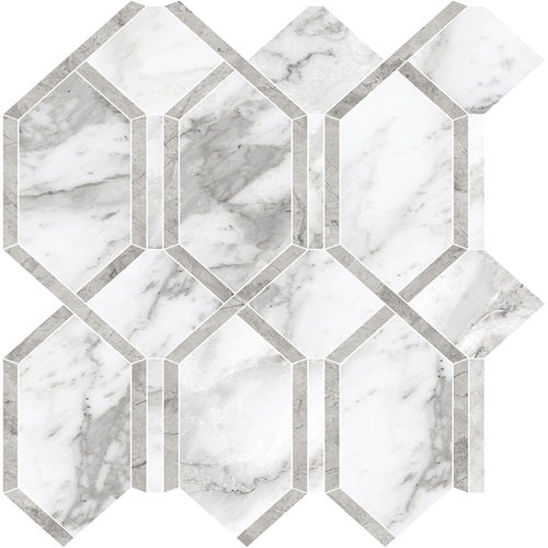 Adonis Porcelain Arabescato Mosaic Polished 1