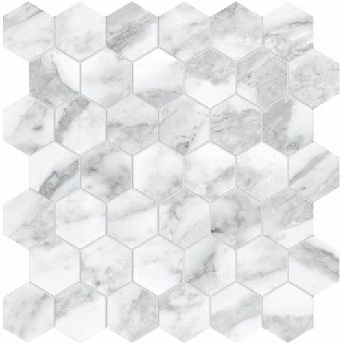 Adonis Porcelain Arabescato Mosaic Polished 1