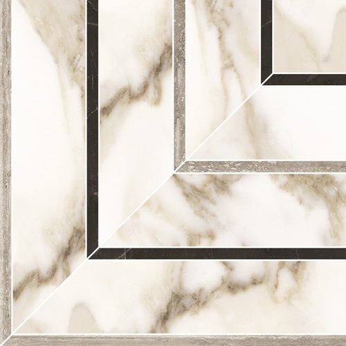 Full Sheet Sample - Adonis Calacatta Paonazzo Porcelain Mosaic - 8 5/16" x 8 5/16" x  Honed