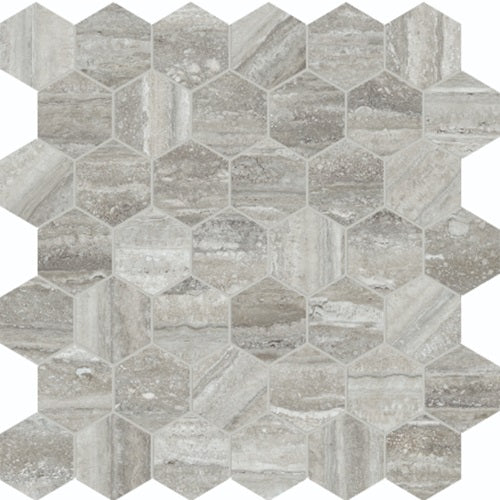 Adonis Porcelain Travertino Instrata Mosaic Polished 1