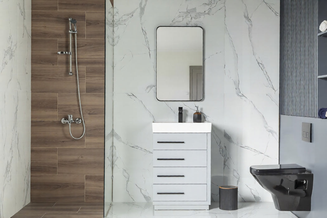 Adora Wood Light Grey Bathroom Vanity Light Grey 2