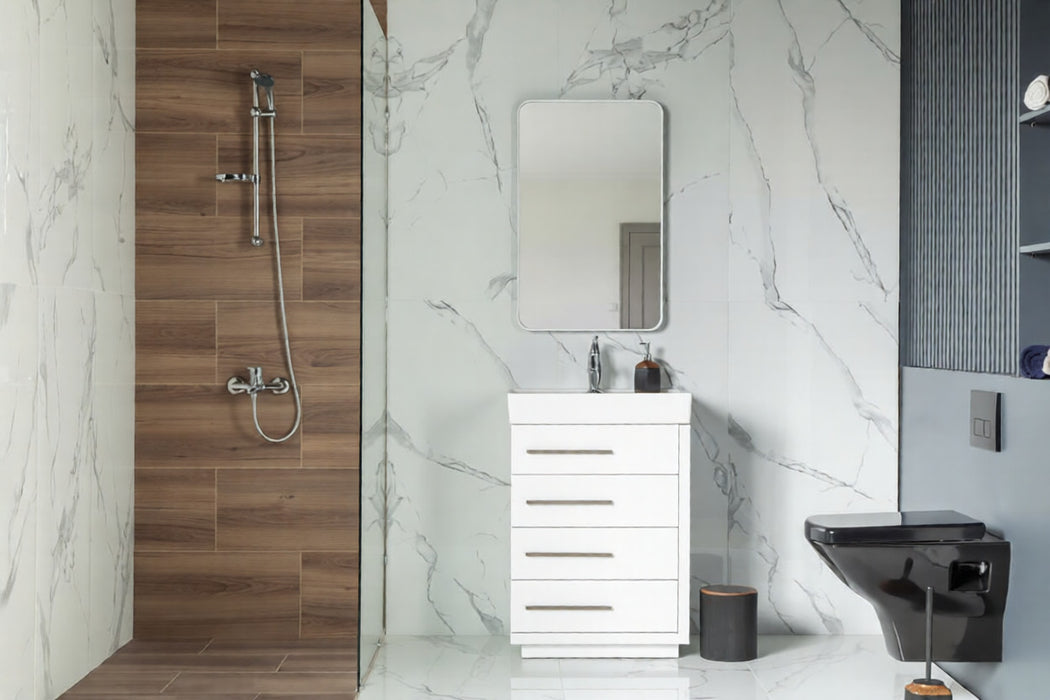 Adora Wood White Bathroom Vanity White 2