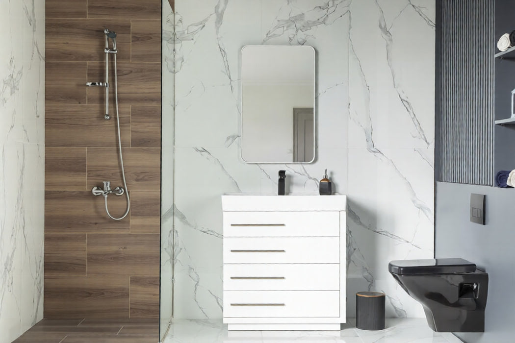 Adora Wood White Bathroom Vanity White 2