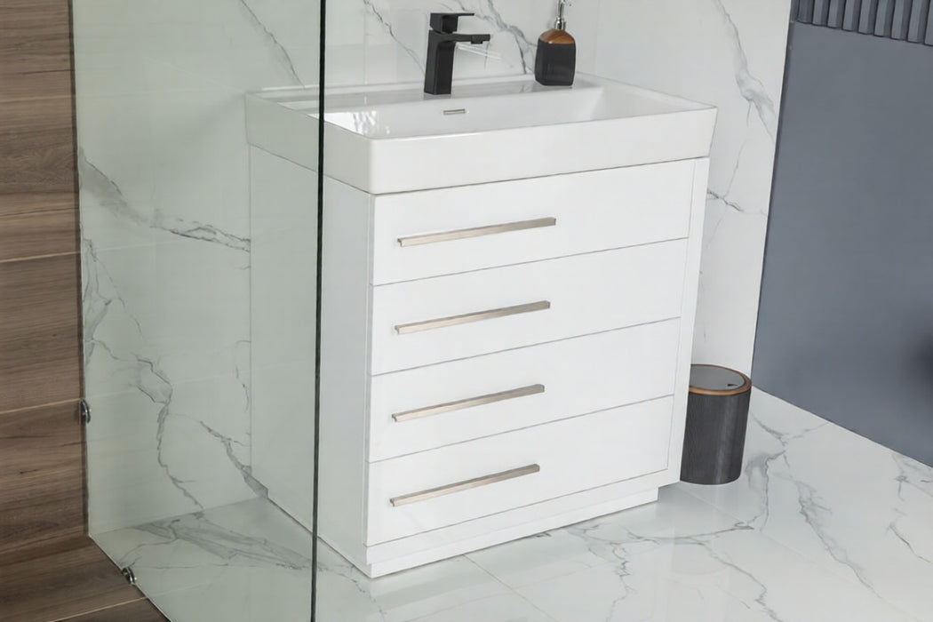 Adora Wood White Bathroom Vanity White 3