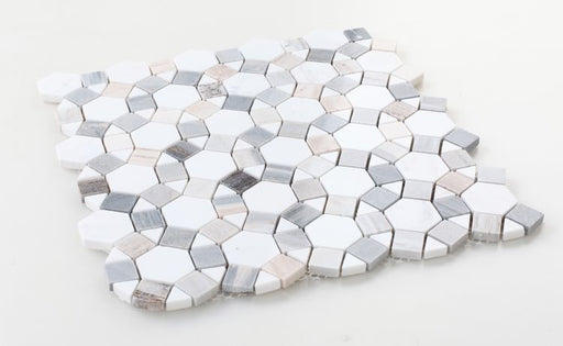 Aether Blue Polished Marble Mosaic - 11.50" x 12" x 3/8"