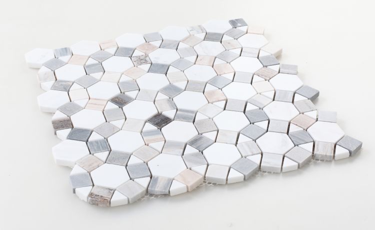 Aether Blue Polished Marble Mosaic - 11.50" x 12" x 3/8"