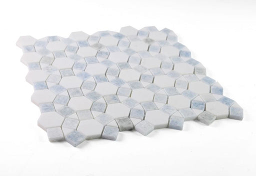 Aether Crystal Ocean Honed Marble Mosaic - 11.50" x 12" x 3/8"