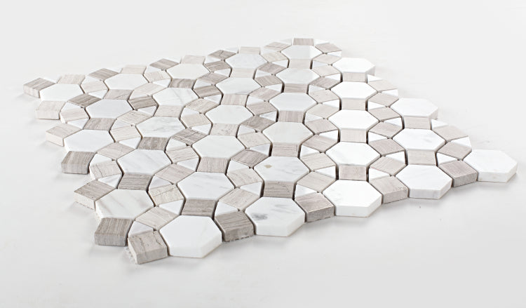 Aether Loft Polished Marble Mosaic - 11.50" x 12" x 3/8"