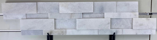 Afyon White 3D Honed Marble Ledgestone - 6" x 24"