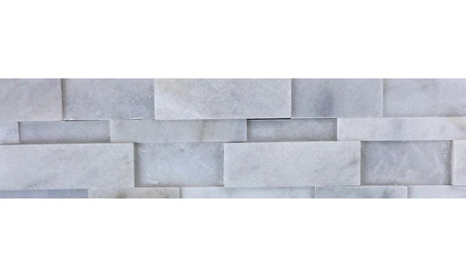 Afyon White 3D Honed Marble Ledgestone - 6" x 24"
