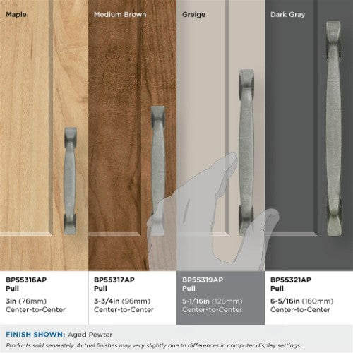 Highland Ridge Zinc Aged Pewter Cabinet Pull 12
