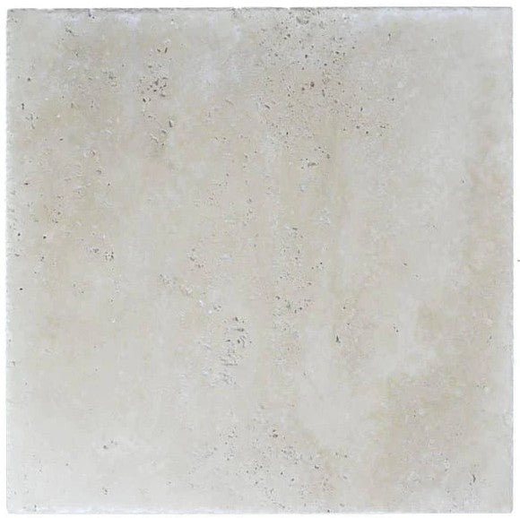 Full Tile Sample - Alabastrino Travertine Tile - 8" x 16" x 3/8" Chiseled & Brushed
