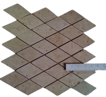 Alabastrino Tumbled Travertine Mosaic - 12" x 12" x 3/8"