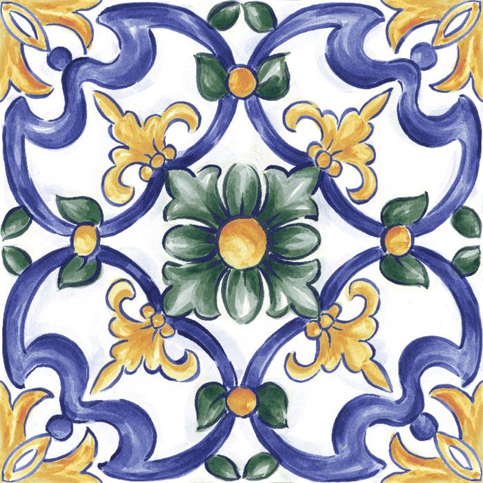 Amuri Porcelain Decoro Maiolica Tappeto 3 Tile Matte 1