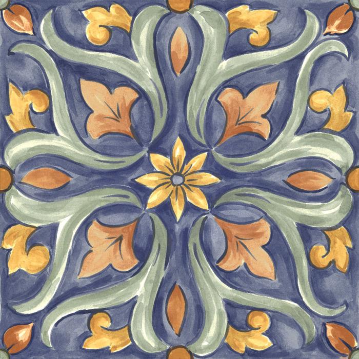 Amuri Porcelain Decoro Maiolica Tappeto 4 Tile Matte 1
