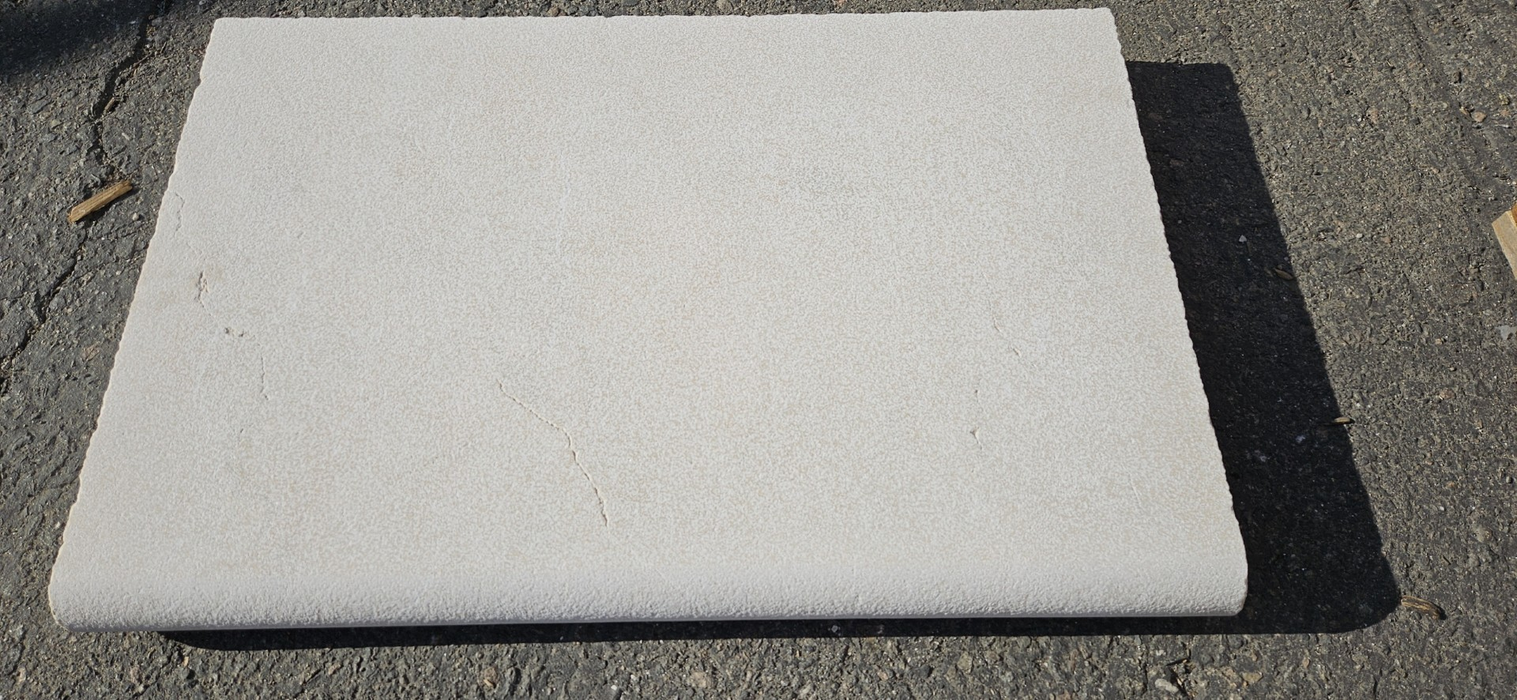 Antalya Cream Travertine Coping Sandblasted & Brushed 1
