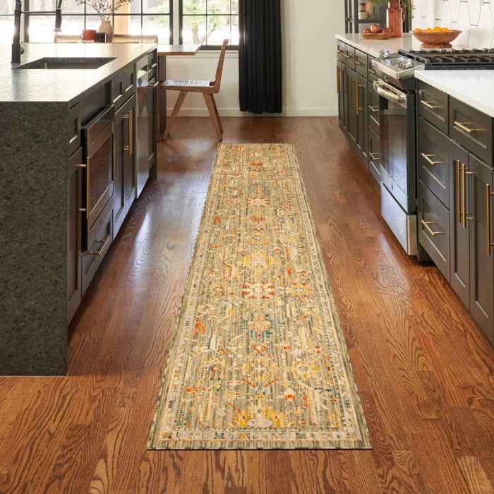Antique Bloom Wool Blend Sage Multicolor 