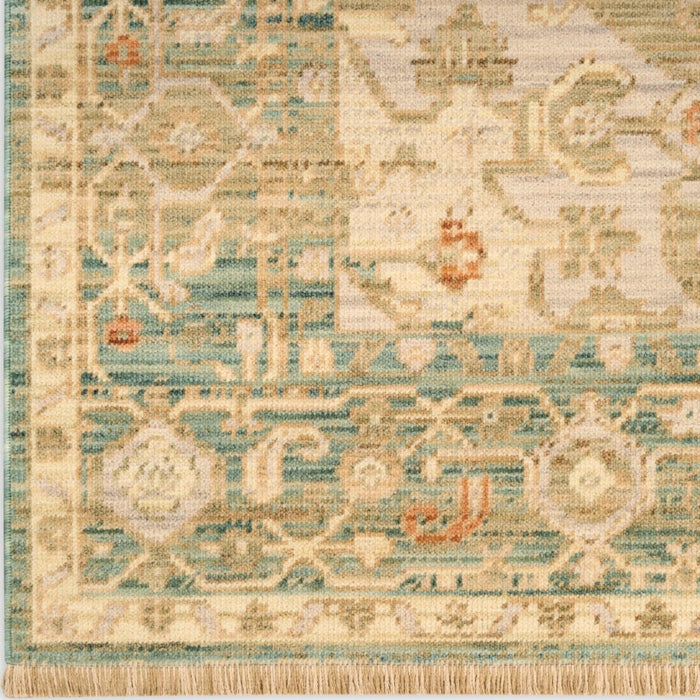 Antique Bloom Wool Blend Teal 