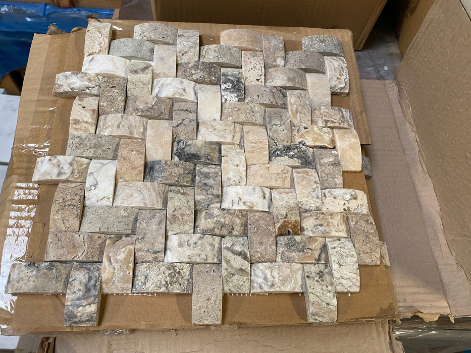 Antico Onyx Travertine Mosaic Unfilled & Honed 1