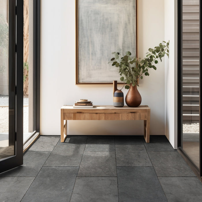 Antigo Lagos Blue Distressed Limestone Tile - 16" x 24"