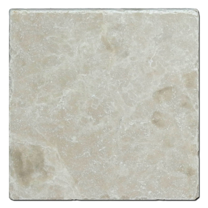 Botticino Antique Tumbled Marble Tile - 4" x 4" x 3/8"