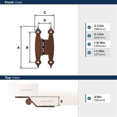 Decorative Hinges Steel Antique Copper Cabinet Hinge 2