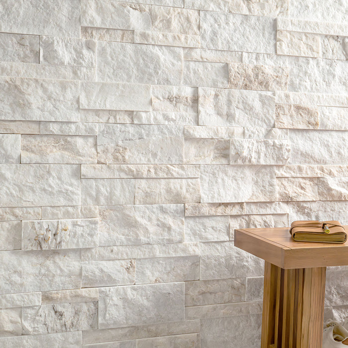 XL Rockmount Stacked Stone Panel Marble Arabescato Venato Ledgestone Natural 4