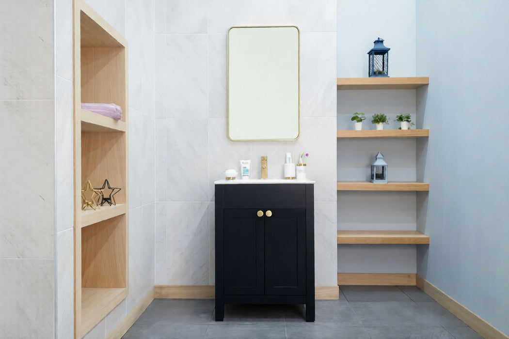 Aria Wood Black Bathroom Vanity Black 2