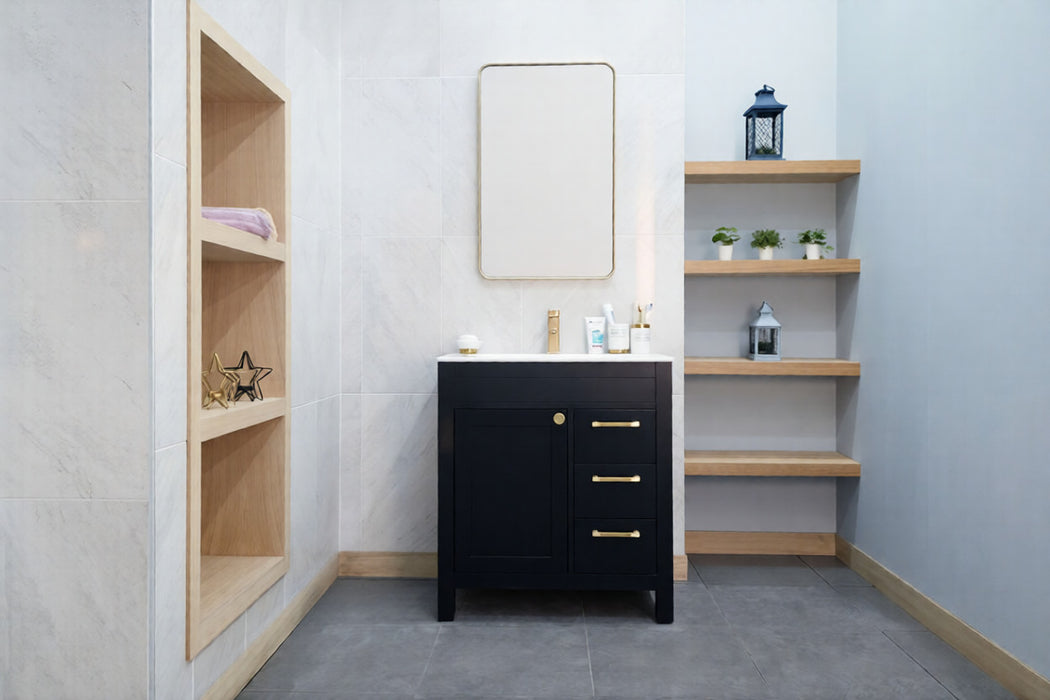Aria Wood Black Bathroom Vanity Black 2