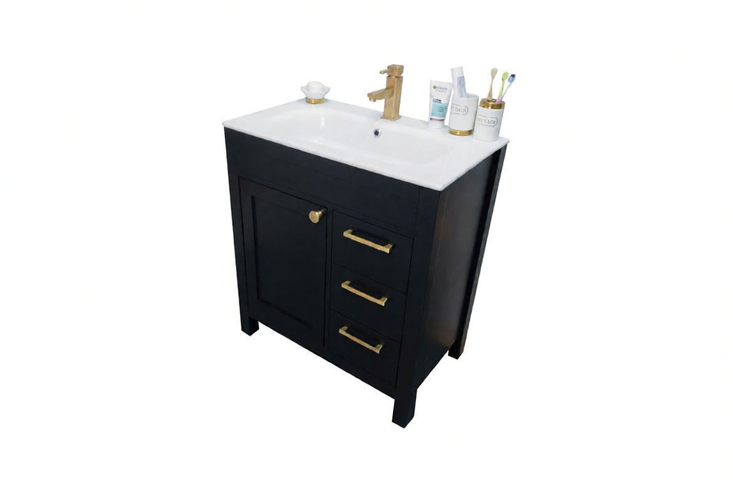 Aria Wood Black Bathroom Vanity Black 3
