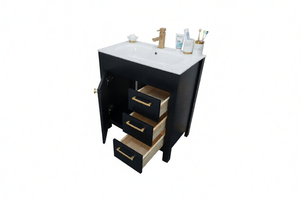 Aria Wood Black Bathroom Vanity Black 4