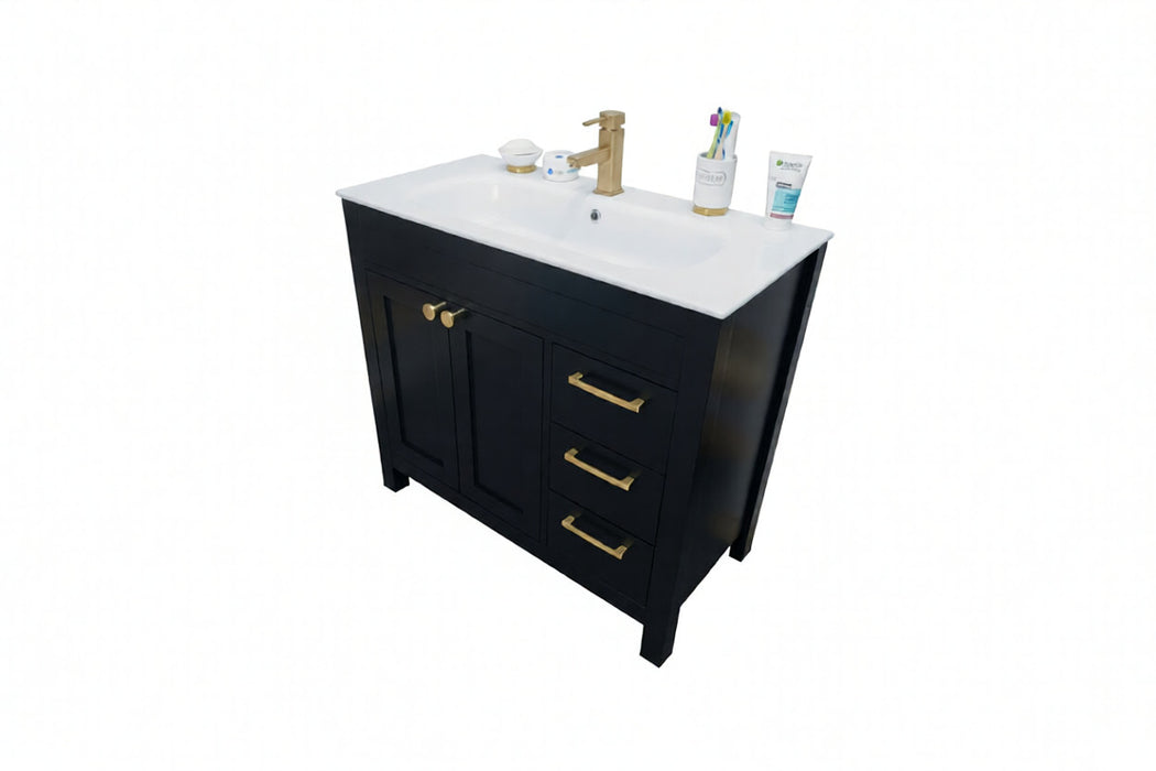 Aria Wood Black Bathroom Vanity Black 4
