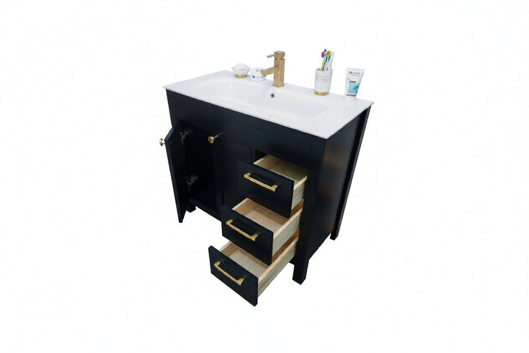 Aria Wood Black Bathroom Vanity Black 5