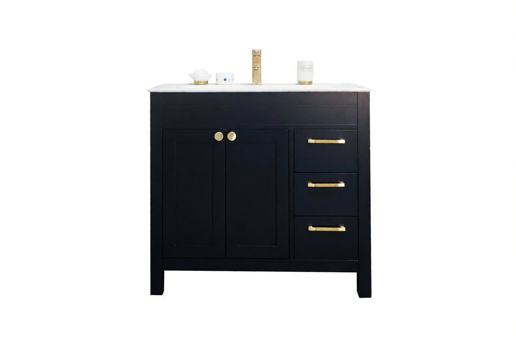Aria Wood Black Bathroom Vanity Black 1