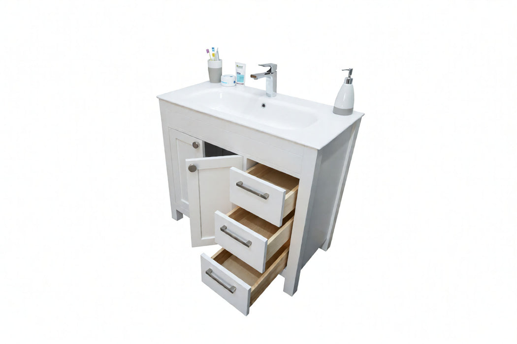 Aria Wood White Bathroom Vanity White 3