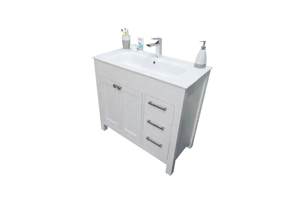 Aria Wood White Bathroom Vanity White 4