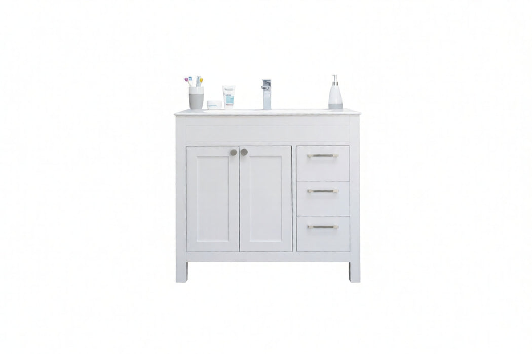 Aria Wood White Bathroom Vanity White 1