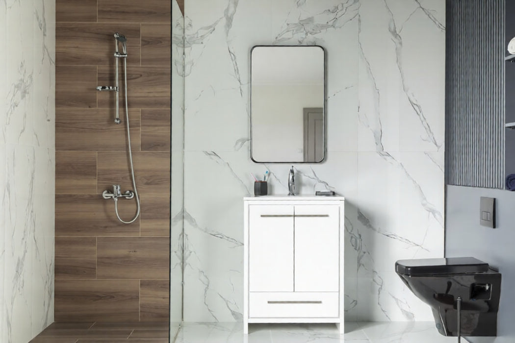 Arte Wood White Bathroom Vanity White 2