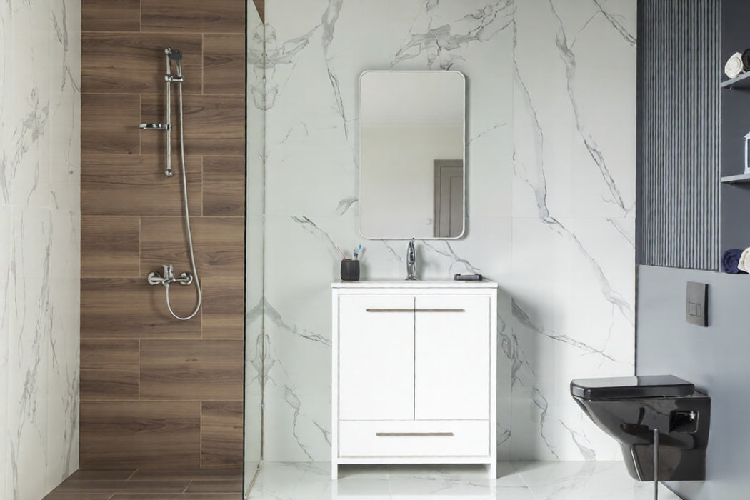 Arte Wood White Bathroom Vanity White 2