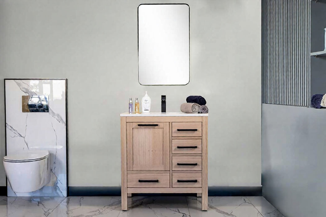Ashley Wood Natural Oak Bathroom Vanity Natural Oak 2